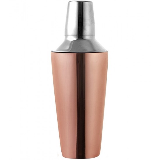 Coqueteleira 750ml 25cm De Altura Aço Inox E Bronze